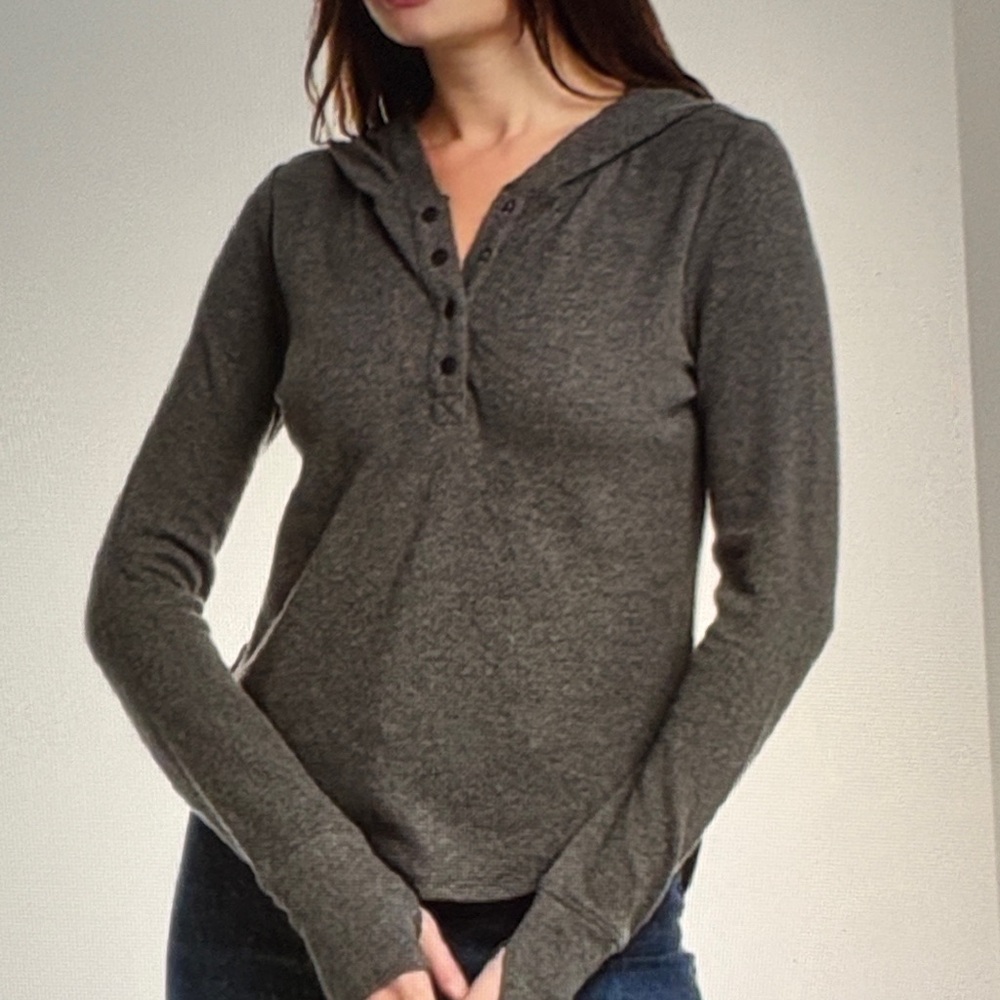 NWT 4638 CAbi Waffle Hoodie Charcoal Size XSmall